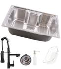 Kit Cuba Cozinha Gourmet Aço Inox E Torneira Gourmet Black