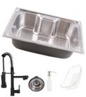 Kit Cuba Cozinha Gourmet Aço Inox E Torneira Gourmet Black - Stillus Home