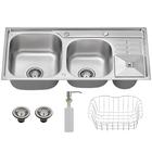 Kit Cuba Cozinha Gourmet Pia Aço Inox Acessórios Lixeira