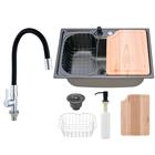 Kit Cuba Cozinha Gourmet Tábua C/ Torneira Silicone Preta - Holtter Home Design