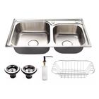 Kit Cuba Dupla Aço Inox 304 78cm Com Acessórios Gourmet