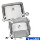 Kit Cuba E Tanque Tramontina Inox Cozinha Lavanderia Cuba Dora 50x40 + Tanque 40x40