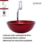 Kit cuba para banheiro redonda 30cm com torneira link gourmet e valvula click up - várias cores