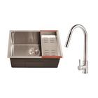 Kit Cuba para Cozinha Terena 58 cm e Torneira Misturador Monocomando em Aço Inox Iriri - Prata - Pingoo.casa