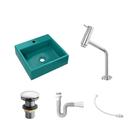 Kit Cuba Q395 C/Torneira Pratika 1060 Metal + Válvula Click 1 1/2'' (04cm) + Sifão Pvc + Flexível