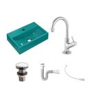 Kit Cuba Q45 C/Torneira 1198 Metal + Válvula Click 1 1/2'' (04cm) + Sifão Pvc + Flexível