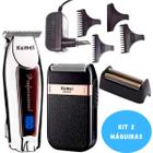 KIT Cuidado Masculino (KEMEI 2024 + 9164) portátil e leve