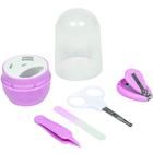 Kit Cuidados Baby com Estojo Rosa Cortador Unhas Pinça Lixa