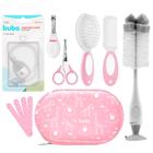 Kit Cuidados Meninas Rosa Aspirador Nasal Pente Tesoura Cortador Limpa Mamadeira Buba