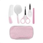 Kit cuidados para bebes com estojo rosa