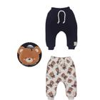 Kit Culote Duas Peças Bebê Menino Azul Marinho Plush Nate