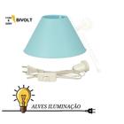 Kit Cupula Abajur Grande com cordão e Soquete E-27 Completo Varias Medidas