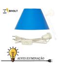 Kit Cupula Abajur Grande com cordão e Soquete E-27 Completo Varias Medidas