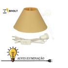 Kit Cupula Abajur Grande com cordão e Soquete E-27 Completo Varias Medidas