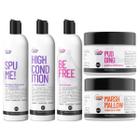 Kit Curly Care Tratamento Completo Cabelo Vegano Limpeza Definição C/ Leave In Leve Be Free