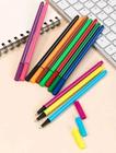 Kit de 10 canetas hidrográfica drawing line coloridas escolar multiuso