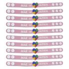Kit de 10 pulseiras pai e mãe de autista identificação autismo com regulagem cores preta azul rosa