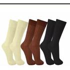 Kit de 12 pares de meias moda social cano alto trabalho elegante masculina