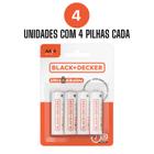 Kit de 16 Pilhas Alcalina AA LR6 Black+decker