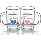 Kit De 2 Caneca Taberna de Vidro De Vidro de 300ml Padrinho Madrinha Presente Casamento Batizado