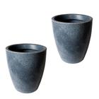 Kit de 2 vasos coluna para planta decorativo lisa brilhante de luxo em polietileno 29x25 - mspaisagismo