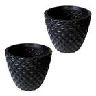 Kit de 2 vasos cone 3D diamante em polietileno para decoração de jardim e casa de luxo 30X34