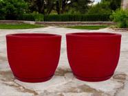 Kit de 2 vasos cone para planta decorativo grafiato de luxo em polietileno 30x33