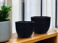 Kit de 2 vasos cone para planta em polietileno para decoração de jardim e casa de luxo com prato