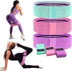 Kit de 3 Faixas Elásticas para Exercícios com 3 Níveis de Resistência, exerícico, fisioterapia