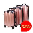 Kit de 3 Malas de Viagem com Rodas Duplas 360º e Cadeado TSA - Linha Pacific 8857 Travel Pro