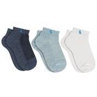 Kit De 3 Pares Meia Lupo Sport Kids Cano Curto Infantil Algodão Cores Básicas Para Menino E Menina
