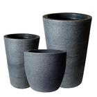 Kit de 3 vasos para planta decorativo grafiato de luxo em polietileno para jardim e casa