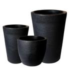 Kit de 3 vasos para planta decorativo grafiato de luxo em polietileno para jardim e casa