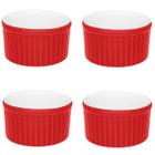 Kit de 4 Ramequins de Ceramica de 180 Ml - Vermelho - Chef Line