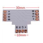 Kit de 5 Conectores para Fita LED 10mm - 4 Pinos em T - SMD5050 - LMS-K5C4PT-10MM
