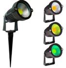 Kit de 5 Luminária Espeto Jardim Metal Cob Led 5w Prova Dágua Verde IP5 - ATP