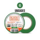 KIt de 6 Fitas Isolantes 10m x 18mm Verde Black+Decker