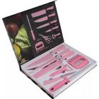 Kit De 8 Peças Churrasco Inox Cozinha Profissiona Cor Rosa