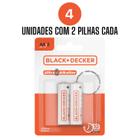 Kit de 8 Pilha Alcalina AA LR6 Black + Decker