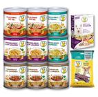 Kit de 9 Latas de Alimentação Natural, 1 Esôfago bov desidr e 1 Bisc Natural Frutas. Comida para Cachorro, Ração Úmida