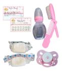 Kit De Acessórios Para Boneca Bebe Reborn Rosa Menina 8 Itens Básicos