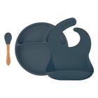 Kit de Alimentação Silicone BLW Set 2 Deep Blue - Minikoioi