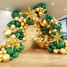 Kit de arco de balão FOTIOMRG verde e dourado com balão estelar