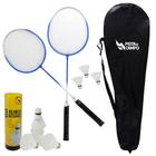 Kit de badminton Pista e Campo + 1 tubo c/ 6 petecas extras