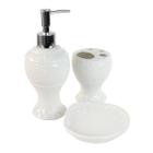 Kit de banheiro de porcelana branca 3 peças 250ml detalhista