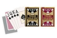 Kit de Baralhos Texas Holdem Vermelho e Preto Poker Size
