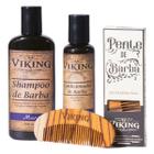 Kit de Barba com Shampoo, Condicionador e Pente Viking