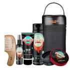 Kit de Barba Necessaire Óleo Balm Shampoo 3x1 Pomada Barba Rubra e Pente de Barba Premium