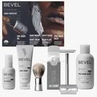 Kit de barbear Bevel para homens com lâmina de barbear, escova, óleo e bálsamo