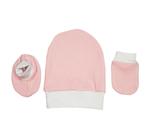 Kit de bebê recém nascido canelado (gorro, luvinha, pantufinha) kit com 3 peças